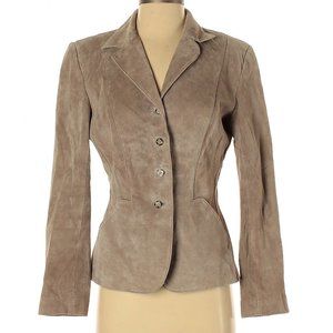 VINTAGE Armand Ventilo Designer Classic Form Hugging Tan Suede Leather Jacket